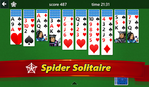 Spider Solitaire for Windows XP Online - played on Samsung Galaxy Tab A8 