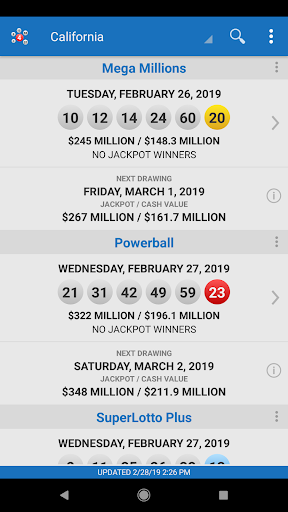 lotto results for 27 february 2019