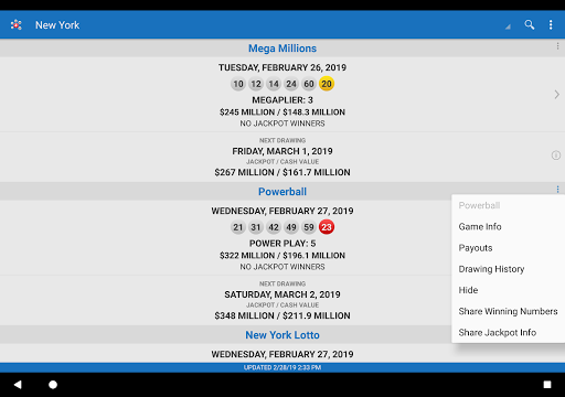 lotto draw feb 20 2019
