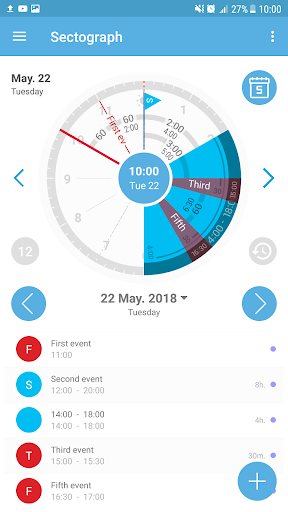 Sectograph. Day Time planner for Samsung Galaxy Feel free