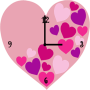 icon Pink Love Heart Clock