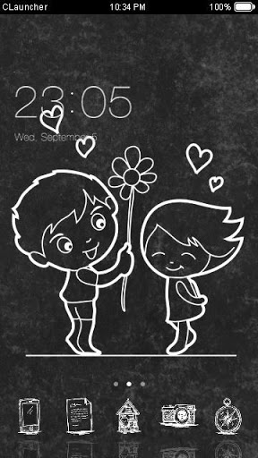 Cute Love Black White Theme For Oppo A37 Free Download Apk File